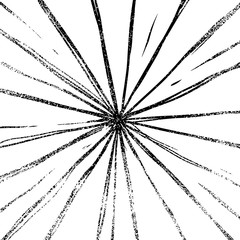 Obraz premium Vector hand drawn rays with noise texture. Good element or background. Black color.