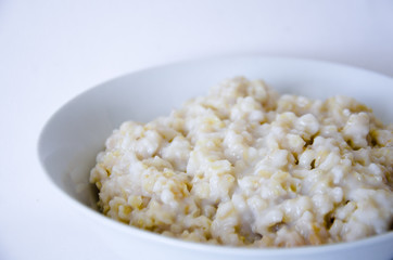 oatmeal on white background