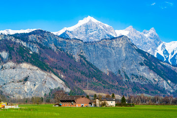 Fototapeta na wymiar Alpine landscape at the wayside to St. Moritz