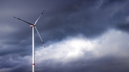 Windmill . Wind energy . Wind turbines . Wind turbine generating eco electricity 