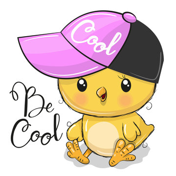 Cute Chicken with a pink cap