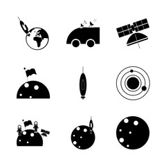 icon Cosmos with moon, astro, cosmic, cosmonauts and astrology