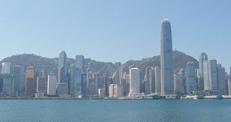 Hong Kong with blue sky