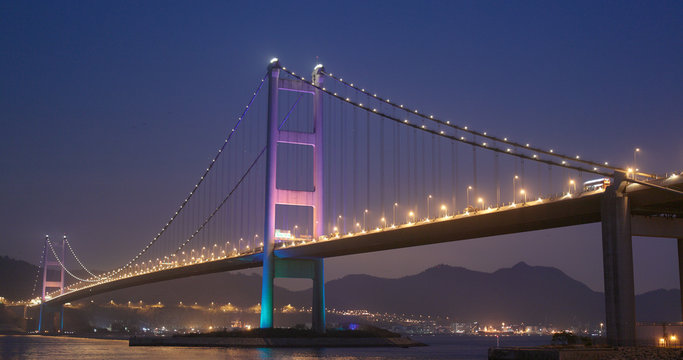 Tsing ma bridge at night