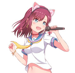 歌うアイドルの女の子 猫耳セーラー服