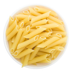 pasta in plate, isolated on white background, clipping path