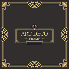 Art Deco Border frame vector 05