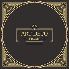 Art Deco Border frame vector 07