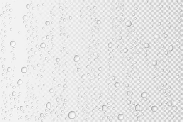 Fotobehang Vector Water drops on glass. Rain drops on transparent background © Oleh