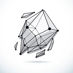 Fototapeta na wymiar Tech abstract shape, vector polygonal figure. Communication technologies modern illustration.