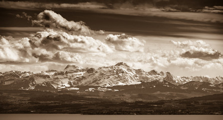 A mountain view at lake constance