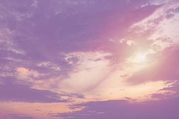 Fototapeta na wymiar Sweet pastel pink and purple color of sunset sky background