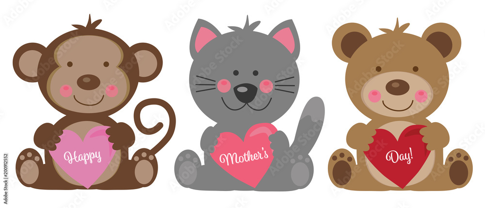 Sticker Happy Mothers Day Animals