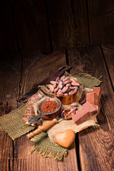 chocolate cocoa and cocoa beans