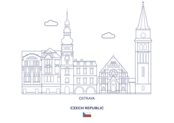 Obraz premium Osrtava City Skyline, Czech Republic