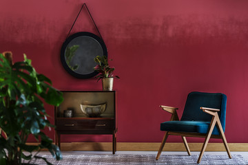 Small cupboard with potted plant