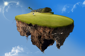the flying golf course