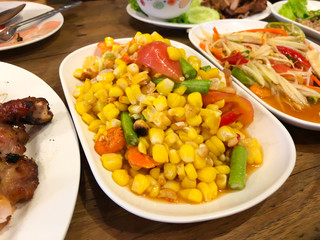Somtum corn salad Thailand food