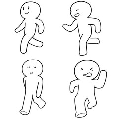 vector set of people walk and run