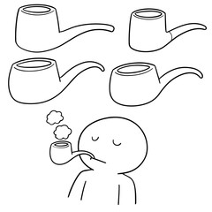 vector set of smoking pipe
