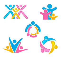 Family logo set on a white background