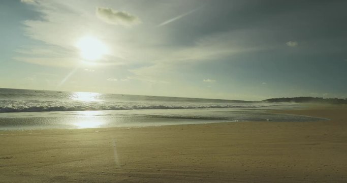 Beautiful view of Pangumbahan beach on sunset time at Ujung Genteng, Sukabumi, West Java, Indonesia. Shot in 4k resolution