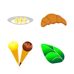 icons about Food with mushroom, agaric, kruassan, organic and croissant