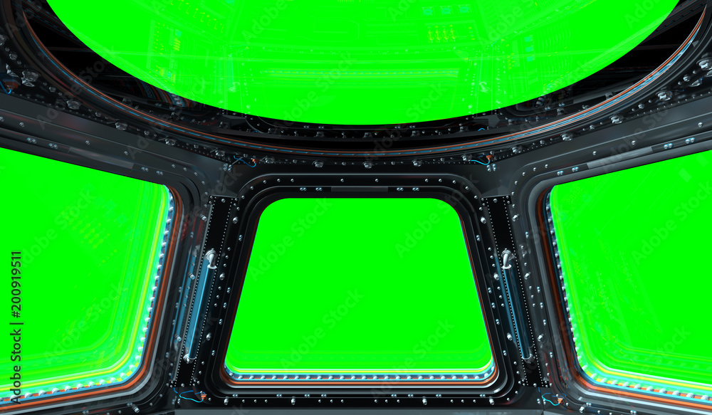 Canvas Prints space station window 3d rendering