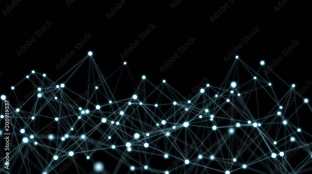 Poster Connections system and datas exchanges 3D rendering