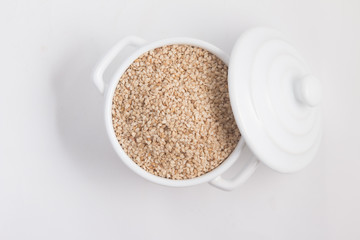 White sesame in a bowl