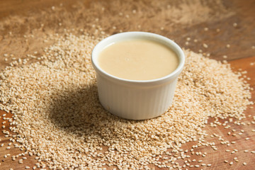 Tahini in a bowl