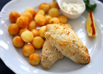 Photo of a macro fish dish with potatoes