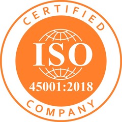 ISO 45001 norm Occupational health and safety orange icon
