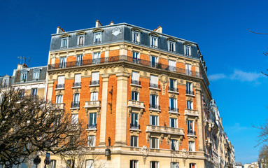 Fototapeta premium Typical french buildings in Vincennes town near Paris