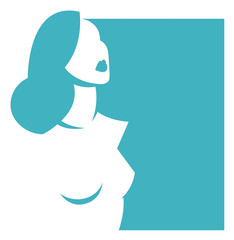 Stylized silhouette of a beautiful girl vector illustration