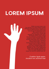 Hand, help and solidarity concept.Creative vector background for poster, cover book or flyer.