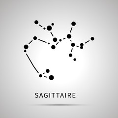 Sagittaire constellation simple black icon