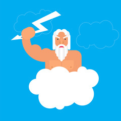 olympic god zeus flat style