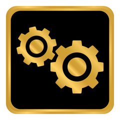 Settings button on white.