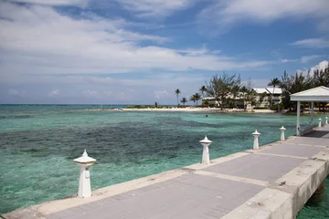 Crédence de cuisine en verre imprimé Plage de Seven Mile, Grand Cayman Tropical Island Dock