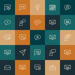 Modern Simple Set of chat and messenger, email Vector outline Icons. ..Contains such Icons as  vector,  sms,  problem,  failure and more on vintage colors background. Fully Editable. Pixel Perfect.