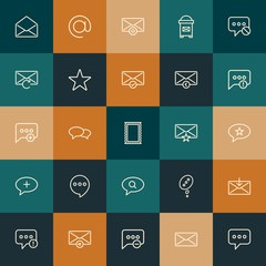 Modern Simple Set of chat and messenger, email Vector outline Icons. ..Contains such Icons as  mailbox,  problem,  get,  answer and more on vintage colors background. Fully Editable. Pixel Perfect.