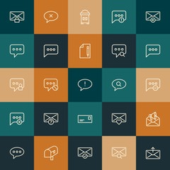 Modern Simple Set of chat and messenger, email Vector outline Icons. ..Contains such Icons as  choose, error, exit,  vector,  sign and more on vintage colors background. Fully Editable. Pixel Perfect.