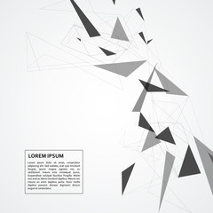 Vector abstract geometric background and techno style triangle pattern