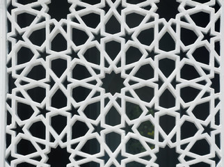 The Islamic geometry pattern decoration at Al Hussain Mosque at Seremban 2, Negeri Sembilan,...