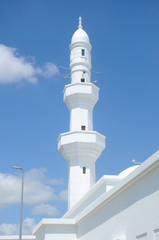 The minaret or tower at Al Hussain Mosque at Seremban 2, Negeri Sembilan, Malaysia. 