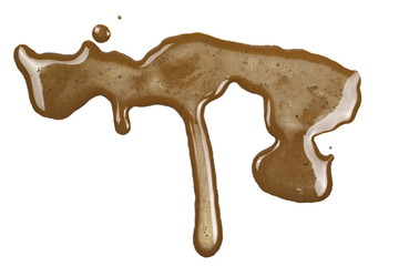 drops of mud sprayed isolated on white background, with clipping path