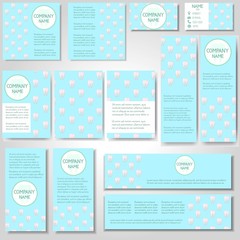 Set of banner template. Voucher,card,brochure,invitation label.Dental care,stomatology and othodontics clinic. Vector illustration