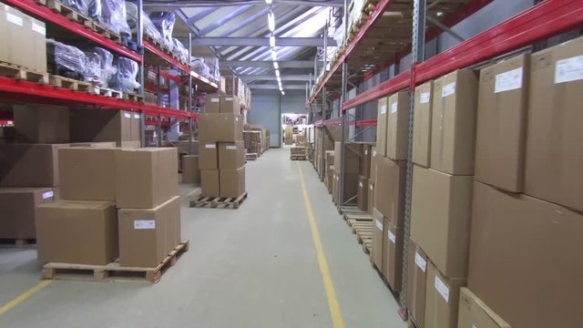 commercial warehouse with boxes