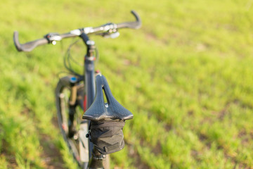 Fototapeta na wymiar Close-up on a bicycle at the back, Mountain Bike Protector 